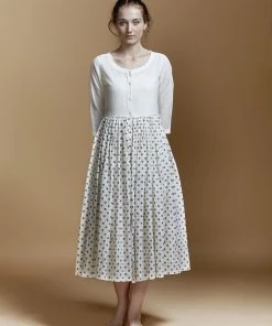 BunaStudio Heartland Polka Gathered Dress