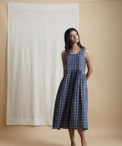 BunaStudio Check Floater Dress Midi Dresses