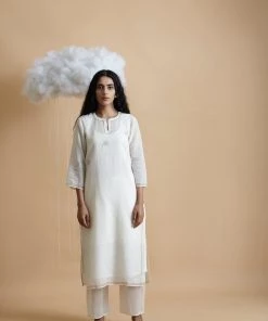 BunaStudio Clouds Side Slits Kurta Midi Dresses