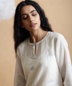 BunaStudio Clouds Side Slits Kurta Midi Dresses