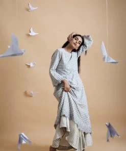 BunaStudio Gingham Scallop Dress Maxi Dresses