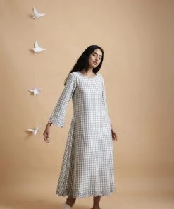 BunaStudio Gingham Scallop Dress Maxi Dresses