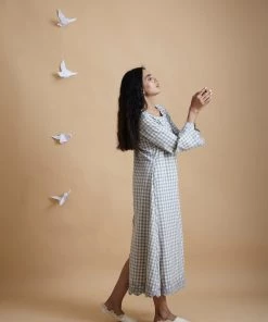 BunaStudio Gingham Scallop Dress Maxi Dresses