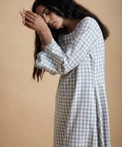 BunaStudio Gingham Scallop Dress Maxi Dresses