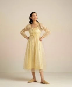 BunaStudio Almond Blossom Organza Dress Midi Dresses