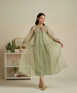 BunaStudio Midi Dresses Calla Flounce Organza Dress