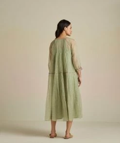 BunaStudio Midi Dresses Calla Flounce Organza Dress