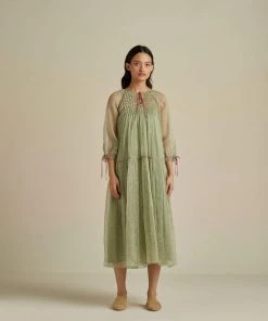 BunaStudio Midi Dresses Calla Flounce Organza Dress