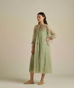 BunaStudio Midi Dresses Calla Flounce Organza Dress