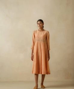 BunaStudio Midi Dresses Cantaloupe Patchwork Dress