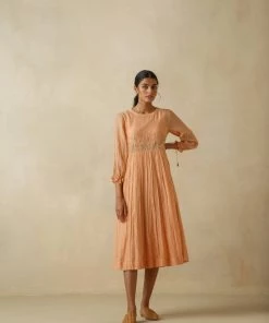 BunaStudio Midi Dresses Cantaloupe Patchwork Dress 14 BunaStudio Midi Dresses Cantaloupe Patchwork Dress