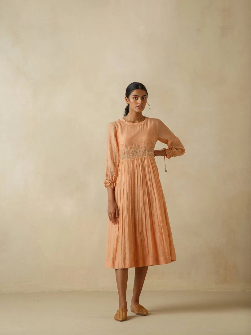 BunaStudio Midi Dresses Cantaloupe Patchwork Dress 7 BunaStudio Midi Dresses Cantaloupe Patchwork Dress