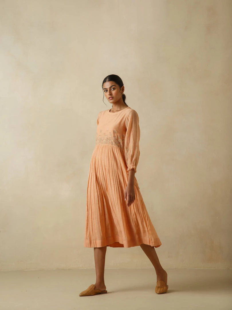 BunaStudio Midi Dresses Cantaloupe Patchwork Dress 5 BunaStudio Midi Dresses Cantaloupe Patchwork Dress