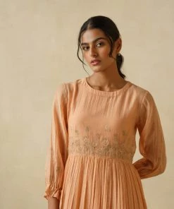 BunaStudio Midi Dresses Cantaloupe Patchwork Dress