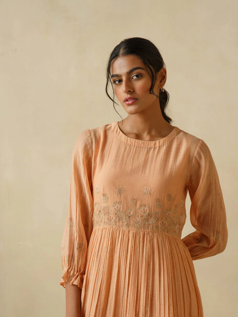 BunaStudio Midi Dresses Cantaloupe Patchwork Dress 3 BunaStudio Midi Dresses Cantaloupe Patchwork Dress