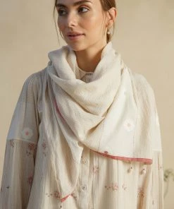 BunaStudio Stoles & Scarves Chalk Flower Scarf