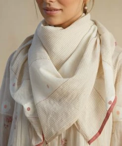 BunaStudio Stoles & Scarves Chalk Flower Scarf