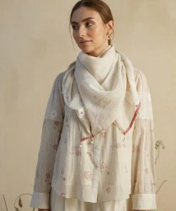 BunaStudio Stoles & Scarves Chalk Flower Scarf