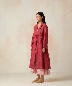 BunaStudio Crimson And Clover Trench Coat