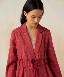 BunaStudio Crimson And Clover Trench Coat