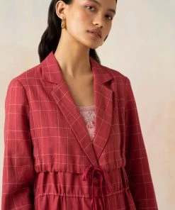 BunaStudio Crimson And Clover Trench Coat