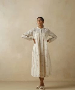 BunaStudio Easy Days Jamdani Dress Midi Dresses