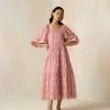 BunaStudio Maxi Dresses Flamingo Peasant Dress