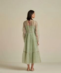 BunaStudio Matcha Swirl Organza Dress