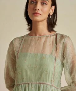 BunaStudio Matcha Swirl Organza Dress