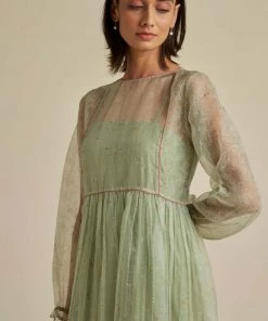 BunaStudio Matcha Swirl Organza Dress