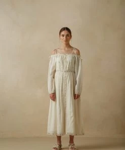 BunaStudio Off-Shoulder Lawn Dress Maxi Dresses