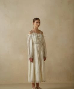 BunaStudio Off-Shoulder Lawn Dress Maxi Dresses