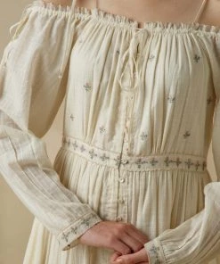 BunaStudio Off-Shoulder Lawn Dress Maxi Dresses