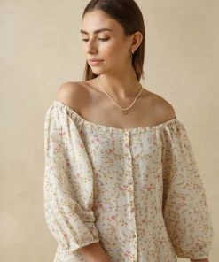 BunaStudio Periwinkle Linen Dress Midi Dresses