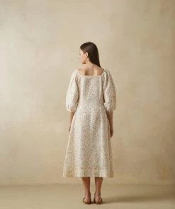 BunaStudio Periwinkle Linen Dress Midi Dresses