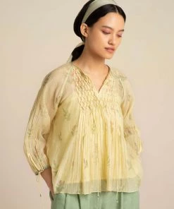 BunaStudio Tops & Blouses Plant Life Blouse