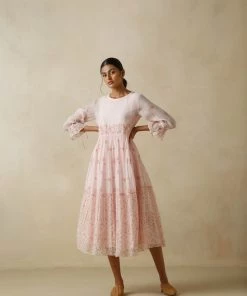 BunaStudio Midi Dresses Rosefinch Tier Dress