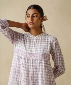 BunaStudio Midi Dresses Sallyrosa Cotton Check Dress