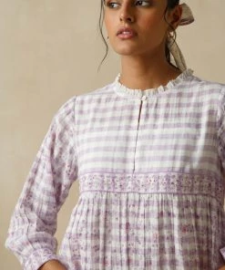 BunaStudio Midi Dresses Sallyrosa Cotton Check Dress