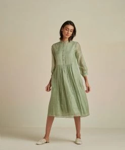 BunaStudio Midi Dresses Seafoam Mandarin Collar Dress 13 BunaStudio Midi Dresses Seafoam Mandarin Collar Dress