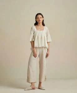 BunaStudio Silver Inlay Linen Pants
