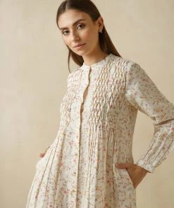 BunaStudio Smock Linen Shirt Dress