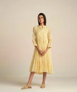 BunaStudio Midi Dresses Solitary Fields Tier Dress