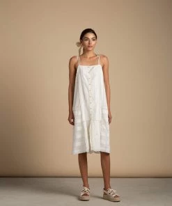 BunaStudio Straw Flower Dress Midi Dresses