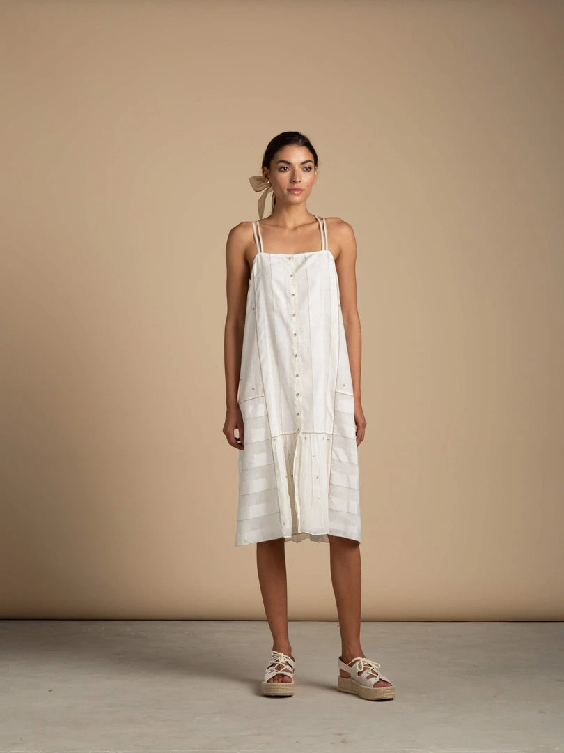 BunaStudio Straw Flower Dress Midi Dresses 3 BunaStudio Straw Flower Dress Midi Dresses