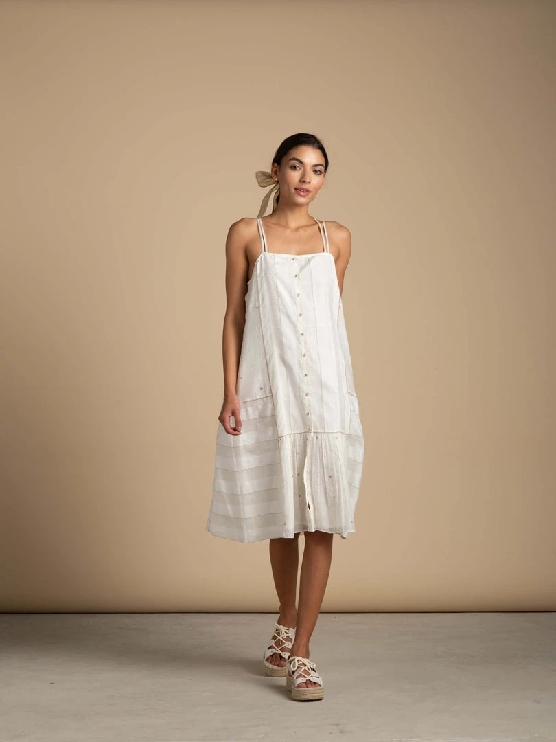 BunaStudio Straw Flower Dress Midi Dresses 6 BunaStudio Straw Flower Dress Midi Dresses