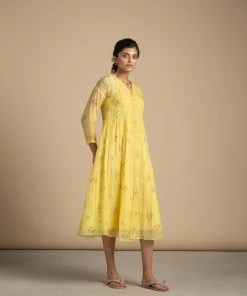 BunaStudio Midi Dresses Summer Dandelions Dress
