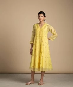 BunaStudio Midi Dresses Summer Dandelions Dress