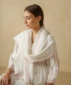 BunaStudio White Pelican Stole