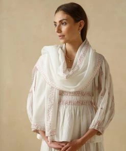 BunaStudio White Pelican Stole